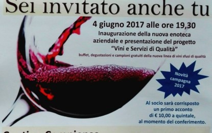 Domenica si inaugura la nuova Enoteca aziendale della Cantina Campiense